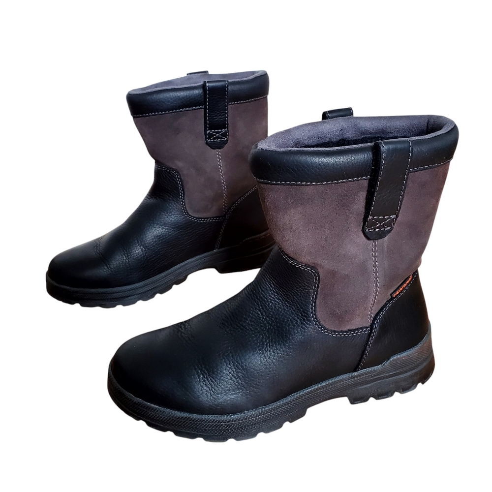 Clarks Ryerson Peak Men's Insulated Black Brown Waterproof Leather Pull-…